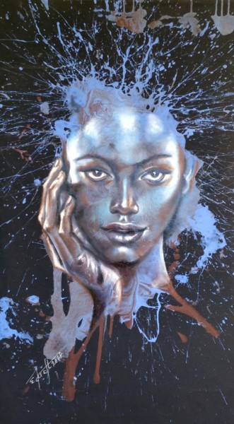 Peinture intitulée ""Shanti" 50x90x2cm." par Elena Kraft, Œuvre d'art originale, Acrylique