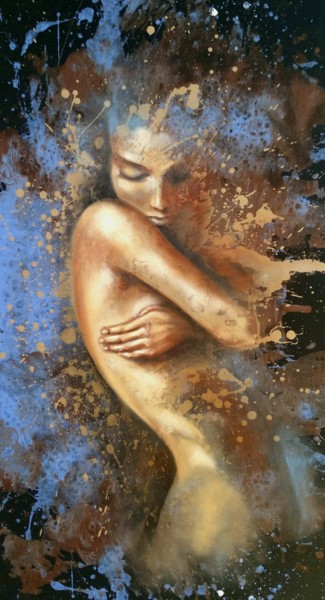 Pittura intitolato ""Make Me Feel  Your…" da Elena Kraft, Opera d'arte originale, Acrilico