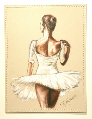 Painting titled ""Ballet dancer" 22x…" by Elena Kraft, Original Artwork, Acrylic