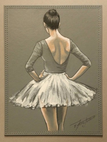 Painting titled ""Ballet dancer II"…" by Elena Kraft, Original Artwork, Acrylic