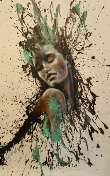 Pittura intitolato ""Inside of  my mind…" da Elena Kraft, Opera d'arte originale, Acrilico