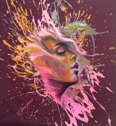 Malerei mit dem Titel ""In my mind " 70x75…" von Elena Kraft, Original-Kunstwerk, Acryl