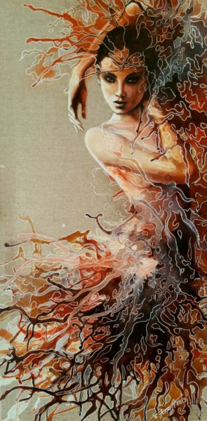 Pittura intitolato ""Spring feeling "" da Elena Kraft, Opera d'arte originale, Acrilico