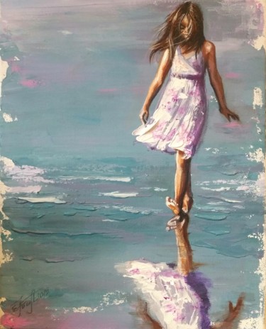 Painting titled ""Summer breeze "" by Elena Kraft, Original Artwork, Acrylic