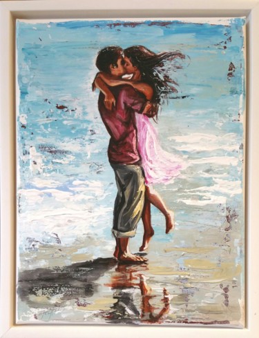 Peinture intitulée ""Summer of  love I"" par Elena Kraft, Œuvre d'art originale, Acrylique