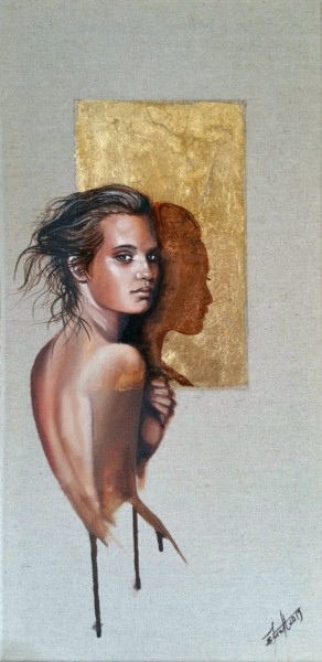 Malerei mit dem Titel ""Me and my Shadow"" von Elena Kraft, Original-Kunstwerk, Öl