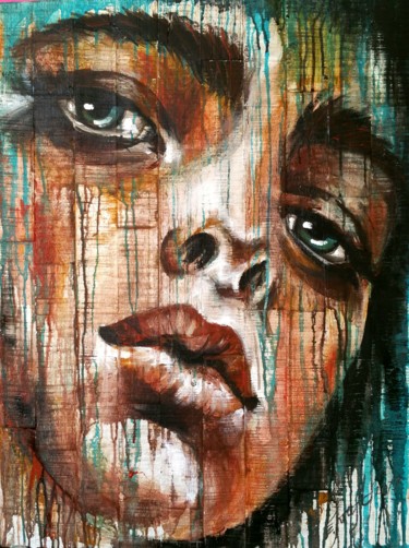 Painting titled ""Cleo I"" by Elena Kraft, Original Artwork, Acrylic