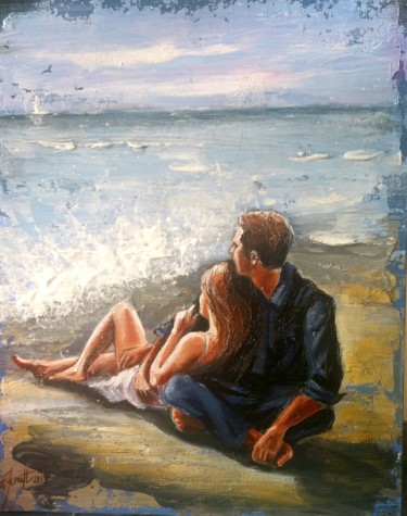 Painting titled ""Love is..."" by Elena Kraft, Original Artwork, Oil