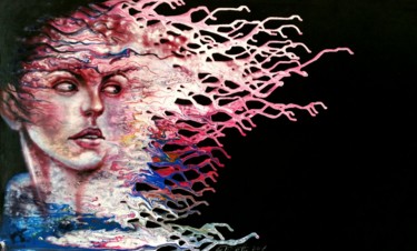 Painting titled ""Coral"" by Elena Kraft, Original Artwork, Acrylic