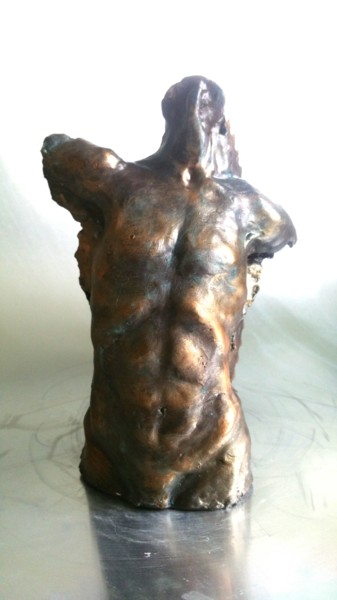 Skulptur mit dem Titel ""Biomechanics.Male"…" von Elena Kraft, Original-Kunstwerk, Polymer Ton