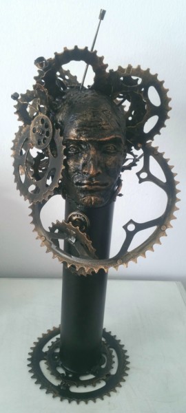 Skulptur mit dem Titel ""Eclesiastes III"" von Elena Kraft, Original-Kunstwerk, Metalle