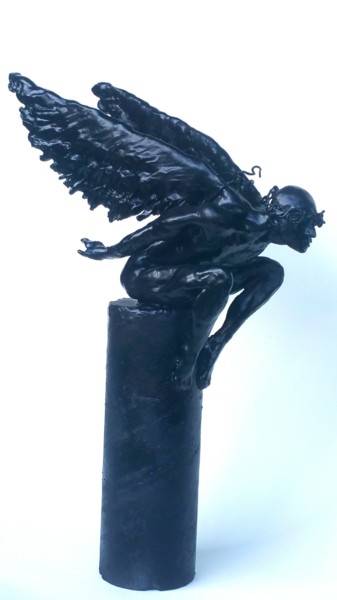 Sculpture titled ""Urban angel I"" by Elena Kraft, Original Artwork, Clay
