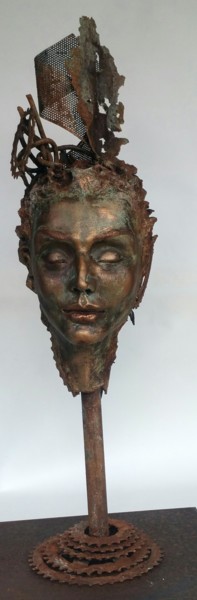 Skulptur mit dem Titel ""Empress "" von Elena Kraft, Original-Kunstwerk, Metalle