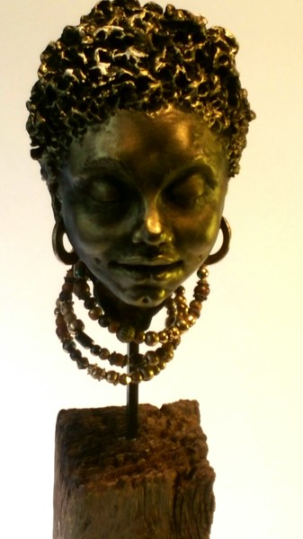 Sculpture titled ""Shari"" by Elena Kraft, Original Artwork, Clay