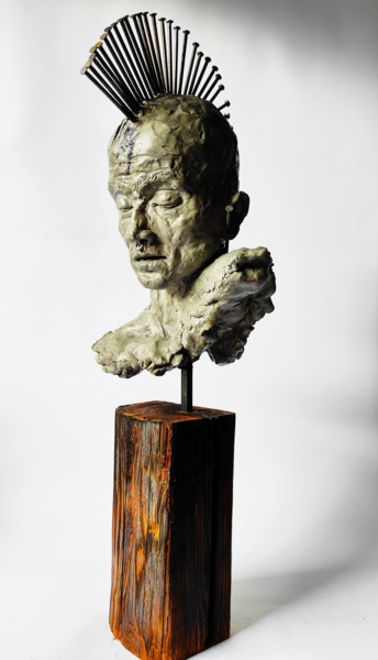 Sculpture titled ""Tribal Soul" Uniqu…" by Elena Kraft, Original Artwork, Clay
