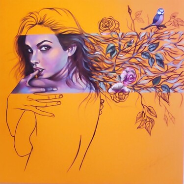 Peinture intitulée ""Flora II"" par Elena Kraft, Œuvre d'art originale, Acrylique