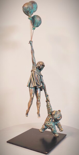 Skulptur mit dem Titel ""TAKE ME WITH YOU!"…" von Elena Kraft, Original-Kunstwerk, Bronze
