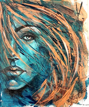 绘画 标题为“"Ginger wind I"” 由Elena Kraft, 原创艺术品, 丙烯 安装在纸板上