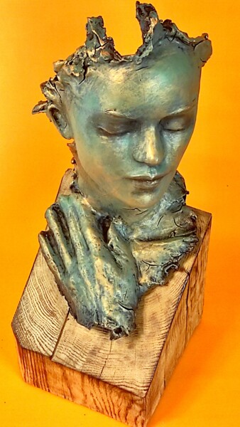 Sculptuur getiteld ""MRIYA" UNIQUE SCUL…" door Elena Kraft, Origineel Kunstwerk, Klei
