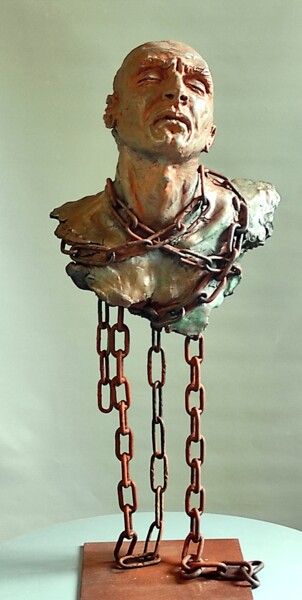 Skulptur mit dem Titel ""Häftling . ru"" von Elena Kraft, Original-Kunstwerk, Ton