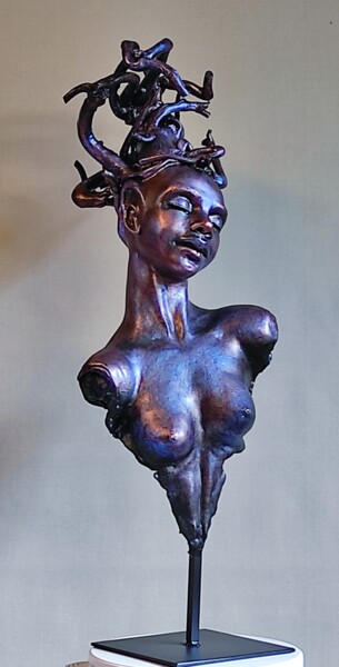 Sculpture titled ""Braids"" by Elena Kraft, Original Artwork, Clay