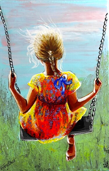 Pintura titulada ""Summer Fun!"" por Elena Kraft, Obra de arte original, Acrílico Montado en Bastidor de camilla de madera