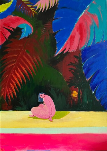 Картина под названием "In the jungle" - Елена Крапива, Подлинное произведение искусства, Акрил Установлен на Деревянная рама…