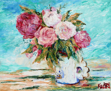 Pittura intitolato "Bouquet of Flowers" da Elena Kudryashova, Opera d'arte originale, Olio