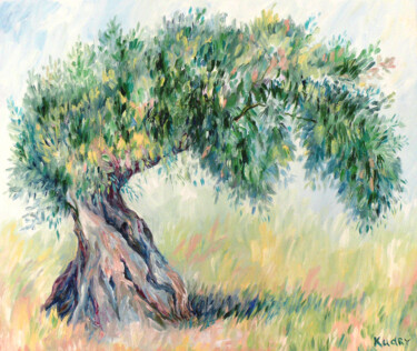 Картина под названием "Olive tree" - Elena Kudryashova, Подлинное произведение искусства, Масло