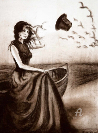 Painting titled "Ветер" by Elena Kurnosova, Original Artwork