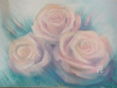 Peinture intitulée "Розы" par Elena Kurnosova, Œuvre d'art originale, Pastel