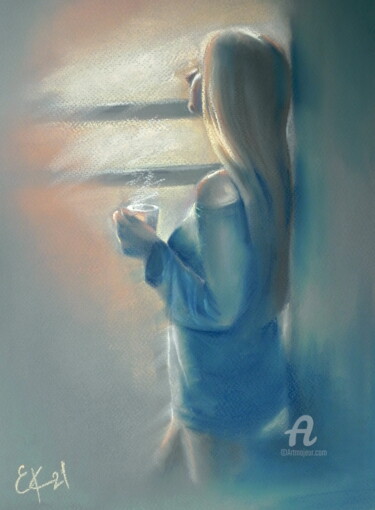 Painting titled "That very morning" by Elena Kurnosova, Original Artwork, Pastel