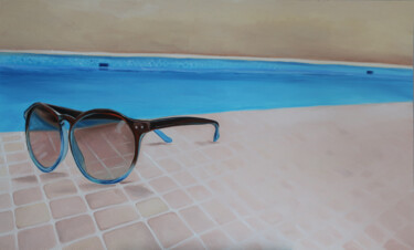 Painting titled "Pool" by Elena Kurochko, Original Artwork, Oil