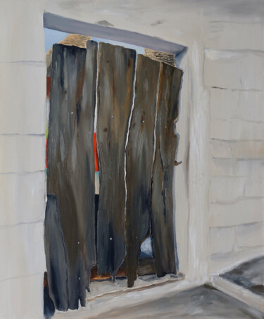 Malerei mit dem Titel "Alberobello Door" von Elena Kurochko, Original-Kunstwerk, Öl Auf Keilrahmen aus Holz montiert