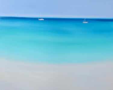Картина под названием "Tropical seascape" - Elena Kurochko, Подлинное произведение искусства, Масло Установлен на Деревянная…