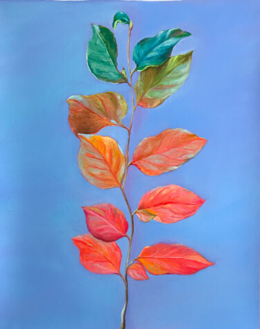 Pintura titulada "Autumn leaves" por Elena Kurochko, Obra de arte original, Oleo