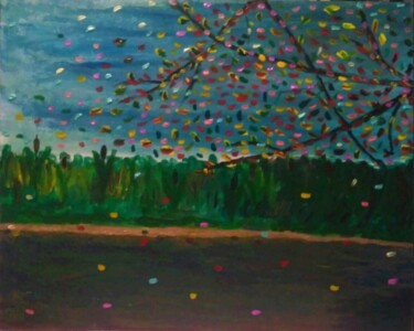 Картина под названием "Сказочная осень" - Elena Leto, Подлинное произведение искусства, Акрил