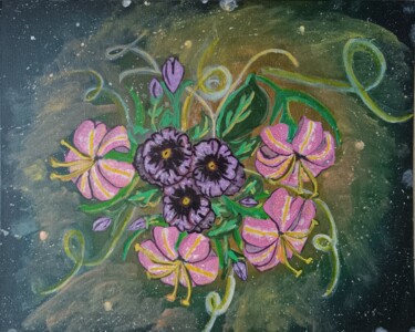 Malerei mit dem Titel "Космос" von Elena Lihanova, Original-Kunstwerk, Acryl