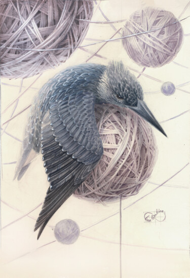 Malerei mit dem Titel "Threads" von Elena Limkina, Original-Kunstwerk, Aquarell