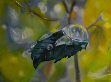 Painting titled "Morning dew / Утрен…" by Elena Liventsova (Tina Livens), Original Artwork, Oil