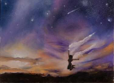 Painting titled "Flight of the soul…" by Elena Liventsova (Tina Livens), Original Artwork, Oil