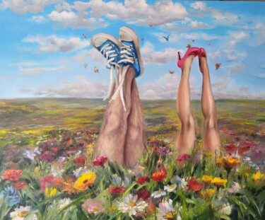 Peinture intitulée "Summer romance" par Elena Mardashova, Œuvre d'art originale, Huile