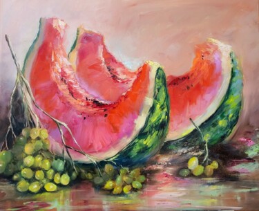 Schilderij getiteld "Watermelon" door Elena Mardashova, Origineel Kunstwerk, Olie
