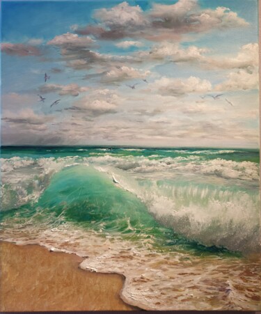 Pintura titulada "Summer Ocean" por Elena Mardashova, Obra de arte original, Oleo