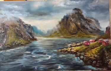 Pittura intitolato "Norway" da Elena Mardashova, Opera d'arte originale, Olio