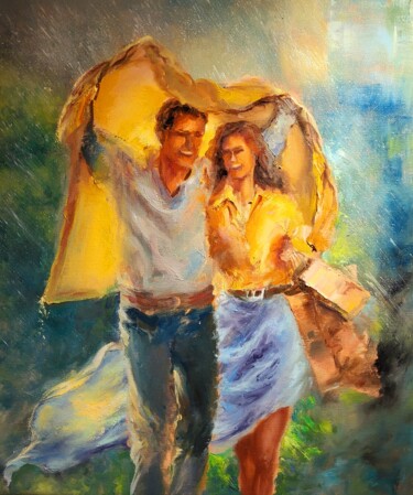 Pittura intitolato "Let it rain" da Elena Mardashova, Opera d'arte originale, Olio