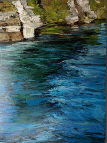 Pintura titulada "River Gardon" por Elena Mashajeva-Agraphiotis, Obra de arte original, Oleo