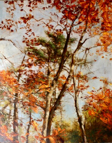 Malerei mit dem Titel "Autumn" von Elena Mashajeva-Agraphiotis, Original-Kunstwerk, Öl