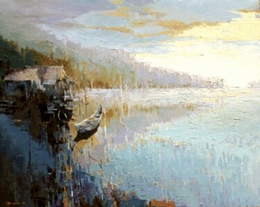 Malerei mit dem Titel "Good Bay Day" von Elena Mashajeva-Agraphiotis, Original-Kunstwerk, Öl