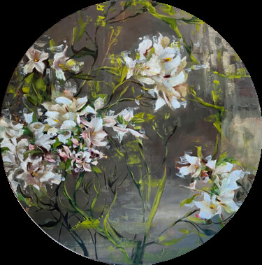 Schilderij getiteld "Rococo Blossoms" door Elena Mashajeva-Agraphiotis, Origineel Kunstwerk, Olie